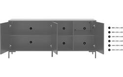 Goossens basic dressoir madrid grijs melamine - 8231712-01