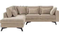 Goossens hoekbank chambre beige stof - 8235596-goossens-chambre-bank-stof-bruin-01