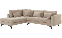 Goossens hoekbank chambre beige stof - 8235596-goossens-chambre-bank-stof-bruin-01
