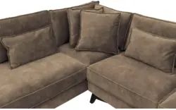 Goossens hoekbank chambre bruin stof - 8235644-goossens-chambre-bank-stof-bruin-01