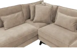 Goossens hoekbank chambre beige stof - 8235646-goossens-chambre-bank-stof-bruin-01