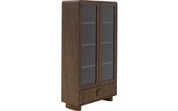 Goossens basic vitrinekast melani bruin eiken - 8243327-goossens-basic-melani-vitrinekast-eiken-01