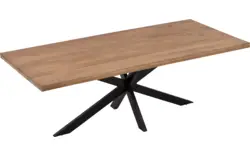 Goossens basic eettafel lecca bruin mango - 8243807-goossens-basic-lecce-eettafel-mango-bruin-01
