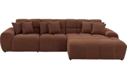 Goossens excellent loungebank kubus bruin stof - 8252710-gespiegeld-02