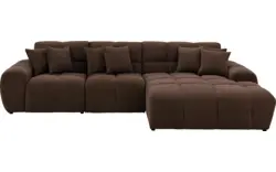 Goossens excellent loungebank kubus bruin stof - 8252711-gespiegeld-02