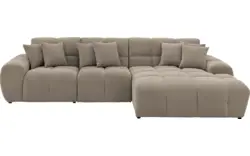 Goossens excellent loungebank kubus bruin stof - 8252714-gespiegeld-02